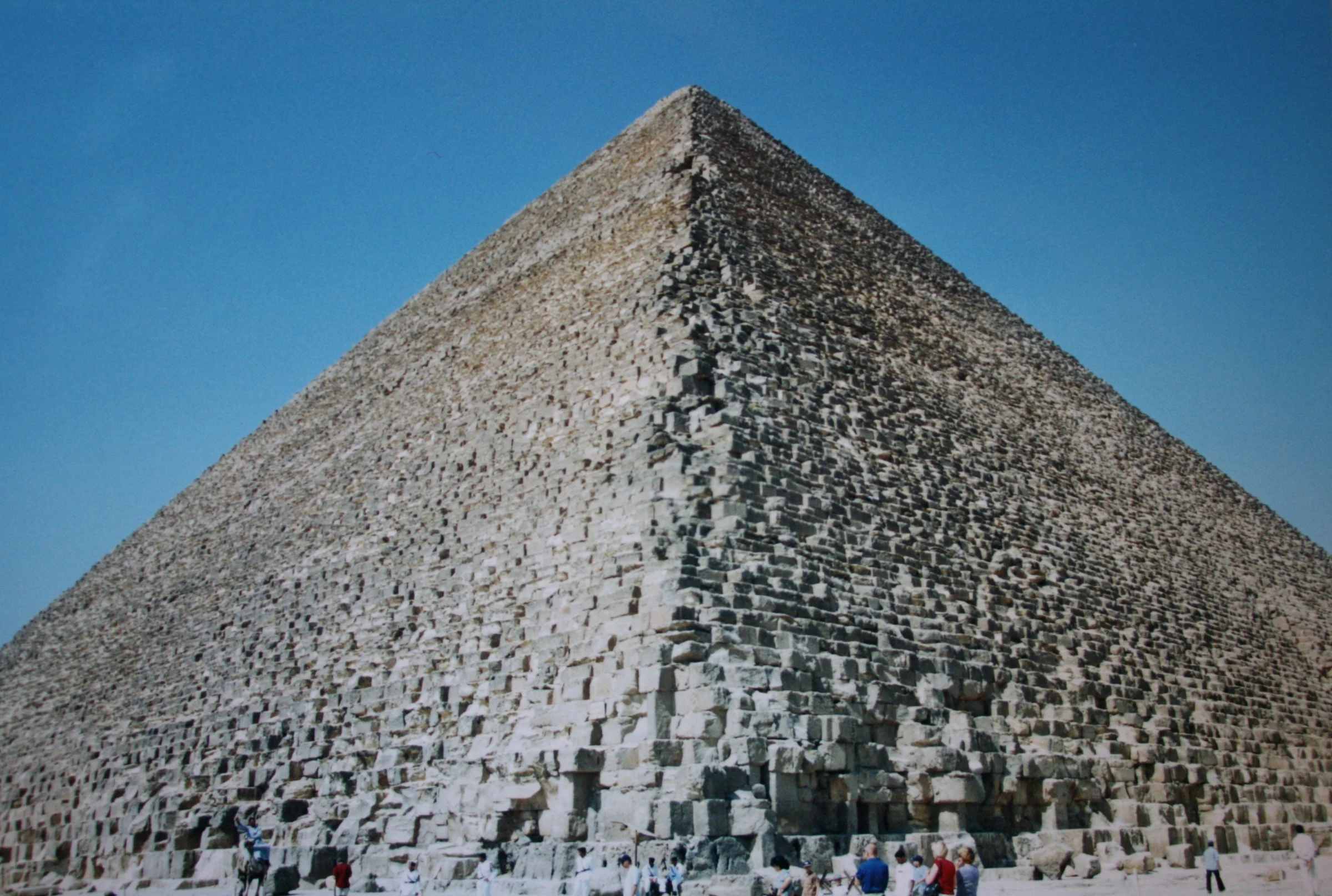 Real close view of the Great Pyramid of Khufu at Giza, Egypt
